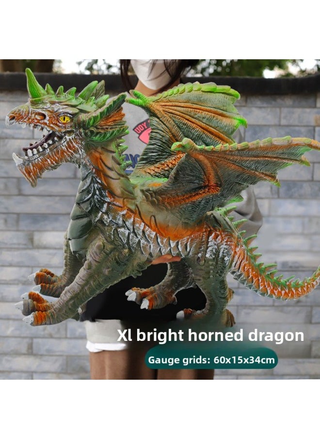 null - Giant Soft Silicone Dinosaur Toy Direct From Manufacturer Super Size Fossil Model Riding Dragon Supply For Motorcyc-Color:Bright Horn Dragon-Specifications:498 Story Lights Edition - Image 1