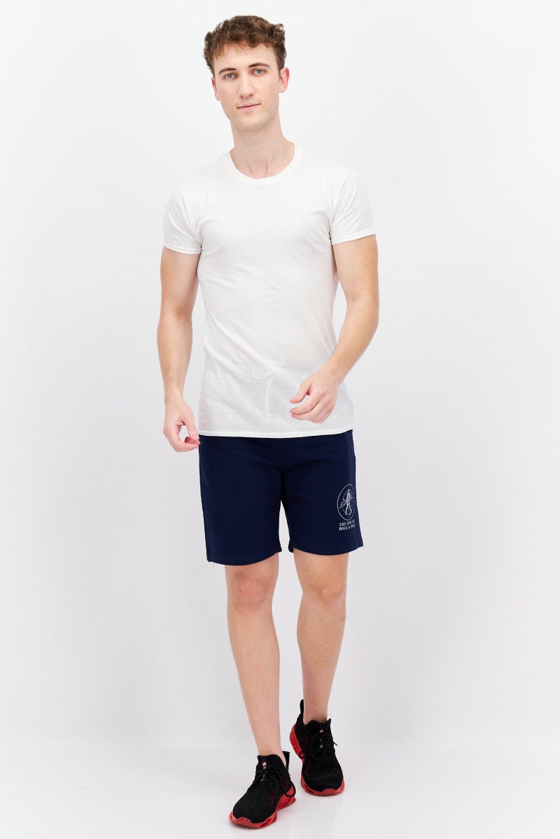 ELVIS شورتات أساسية مطبوعة برسومات للرجال، كحلي - Image 4