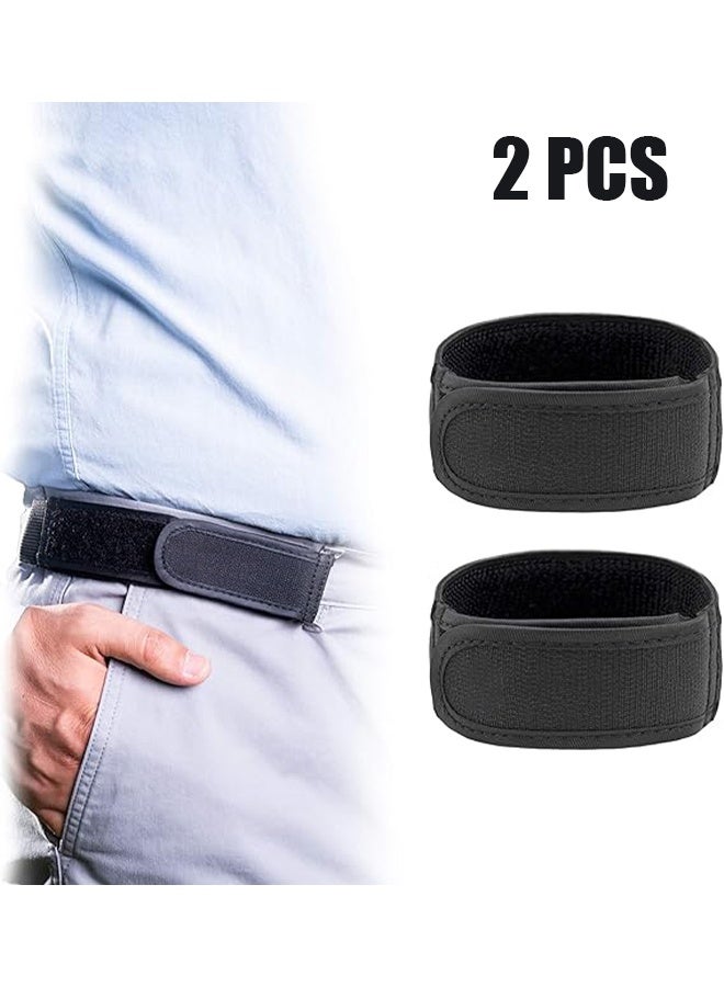 با لوف قطعتان حزام بدون إبزيم، حزام قابل للتعديل للكسل، أحزمة جانبية مخفية قابلة للتعديل، أحزمة بدون إبزيم للرجال للمشي، العمل، المنزل، السفر، سراويل الجينز، أحزمة مريحة (أسود) - Image 1
