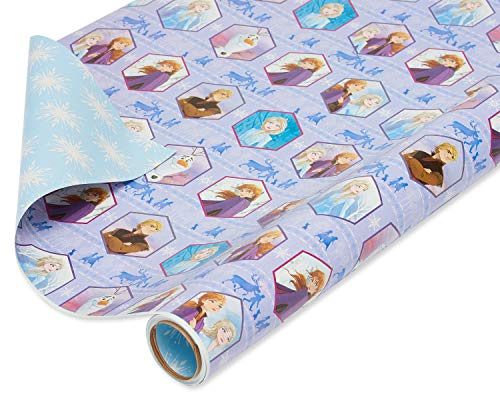 American Greetings Reversible AllOccasion and Birthday Wrapping Paper Disney Frozen 1 Pack 75 sq ft