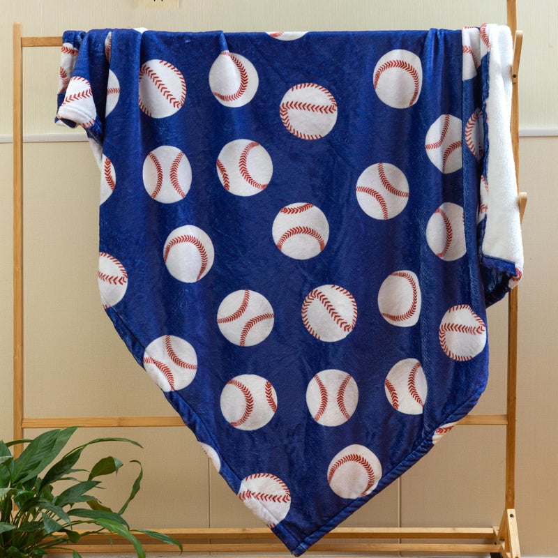 Sviuse Baseball Blanket Blue Baseballs Gifts for Boys Teenagers Men Soft Plush Sport Blankets for Baseball Lover All Season Couch Bed Sofa Home Decor (50"x60", Blue Baseball) - Image 3