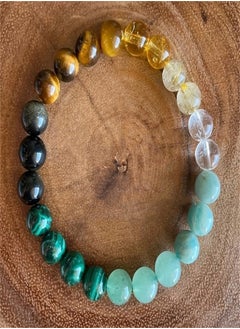Generic Natural green peacock tiger's eye citrine bracelet  - Image 1