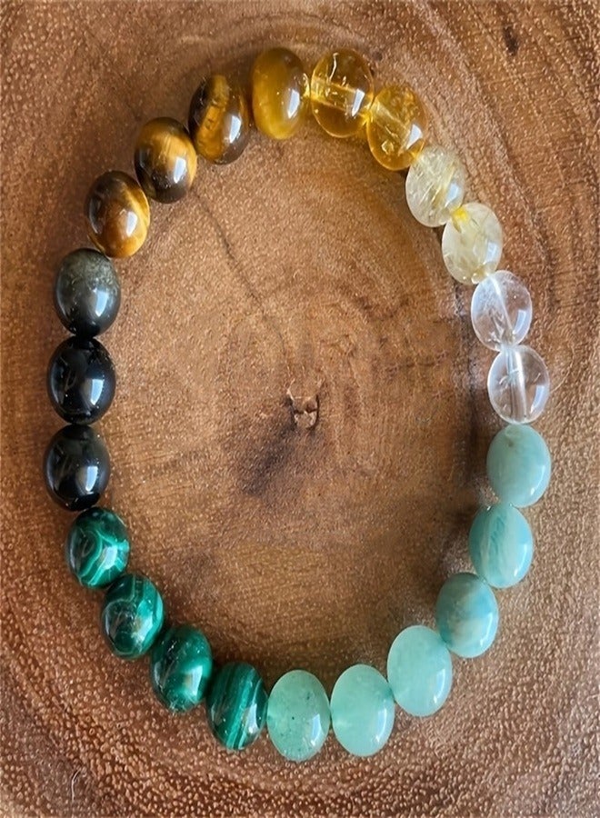Natural green peacock tiger's eye citrine bracelet  - Image 1