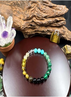 Generic Natural green peacock tiger's eye citrine bracelet  - Image 3