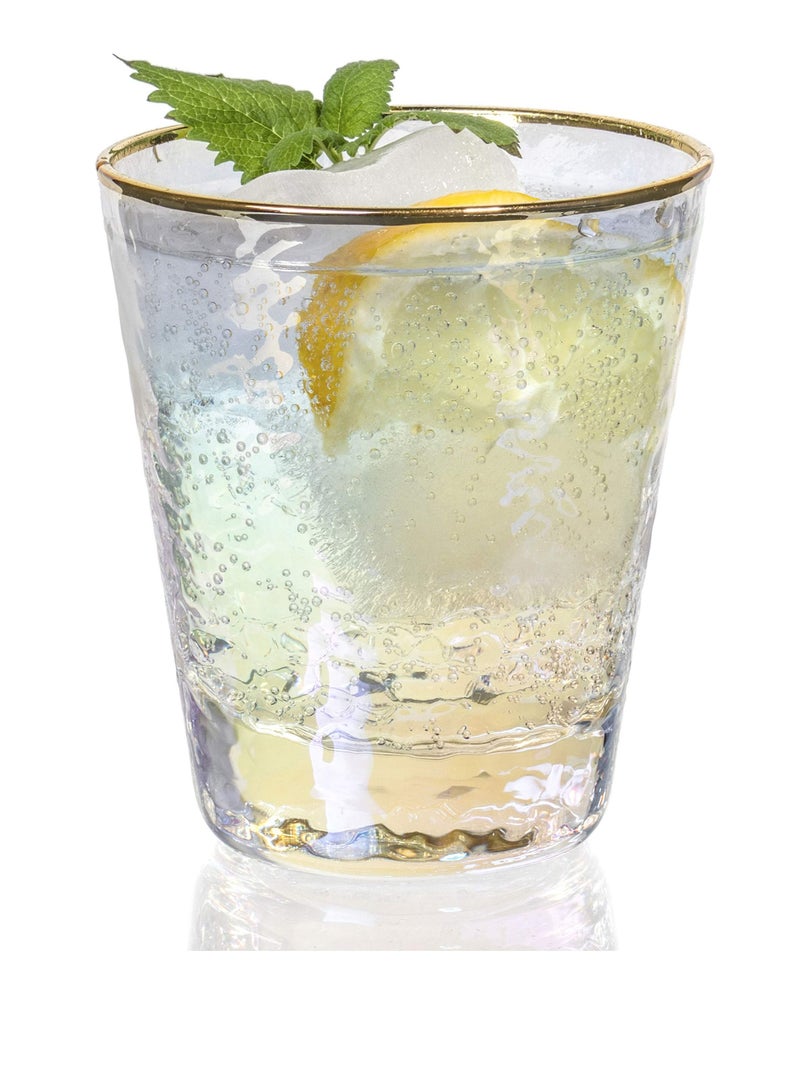 Y&D Drinking Glasses, Water Clear Tumbler Dishwasher Safe BPA FREE Durable Glassware Glass Cups, with Gold Rim (1Pcs)  - Image 1