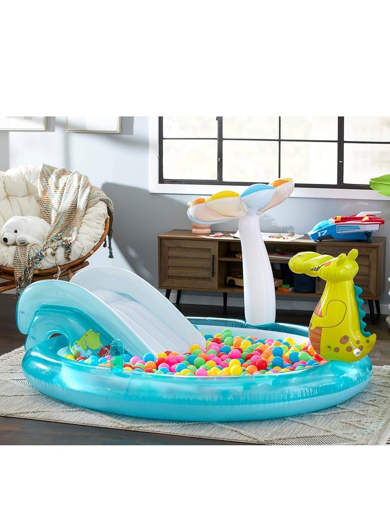 انتكس مركز اللعب والأنشطة بتصميم تمساح بوجود مسبح قابل للنفخ للأطفال ومزود بساحة لعب مع تمساح وألعاب مائية. للأطفال بعمر سنتين فما فوق - Image 2
