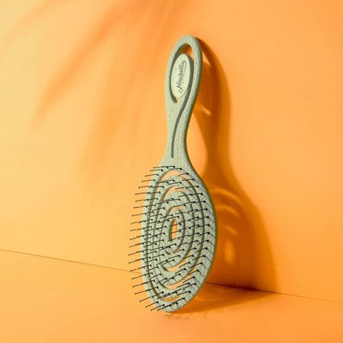 Lyrovo Organic Detangling Hair Brush for Women, Men & Children - Does not Pull on Hair - Straightening Brushes for Straight, Curly & Wet Hair (Mint Green) - Image 5