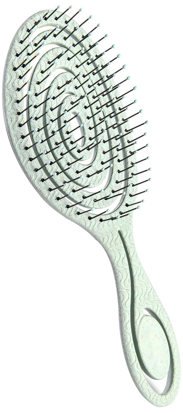 Lyrovo Organic Detangling Hair Brush for Women, Men & Children - Does not Pull on Hair - Straightening Brushes for Straight, Curly & Wet Hair (Mint Green) - Image 1