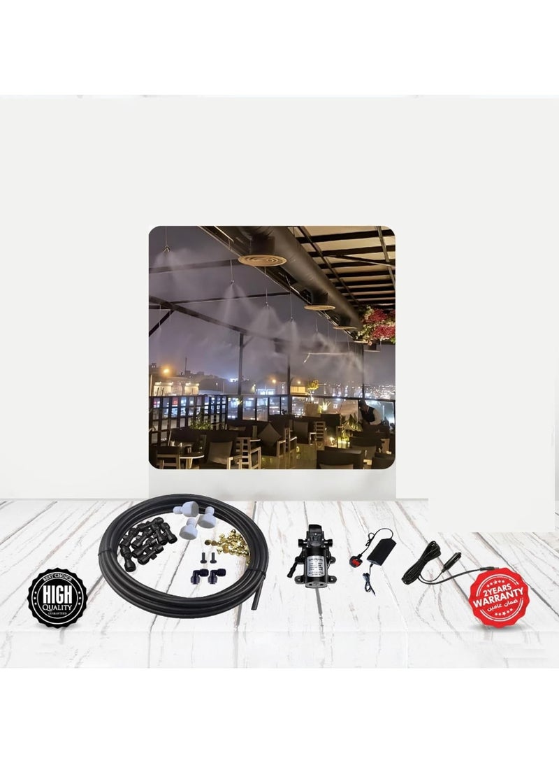LC Outdoor Misting Cooling System | High-Pressure Water Mist Kit with Pump | Ideal for Patios Gardens and Cafés - Image 1