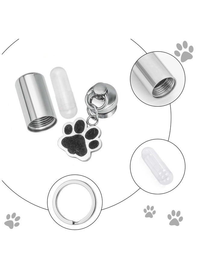 Generic Pet Urns Keychain for Dog Cat Ashes with Storage Bags Small Pet Cremation Keepsake Pend Paw Print Memorial Urn  - Image 4