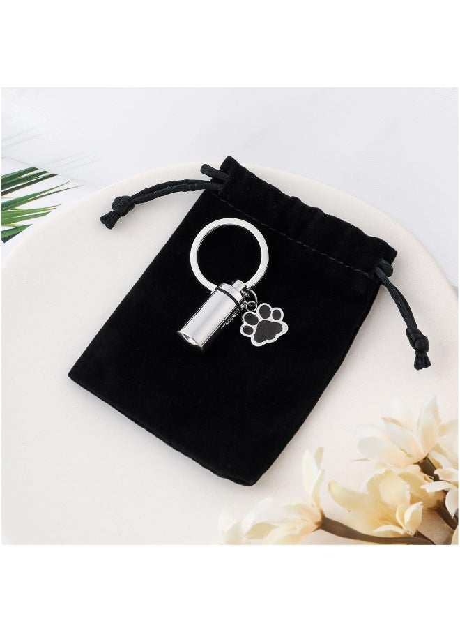 Generic Pet Urns Keychain for Dog Cat Ashes with Storage Bags Small Pet Cremation Keepsake Pend Paw Print Memorial Urn  - Image 5
