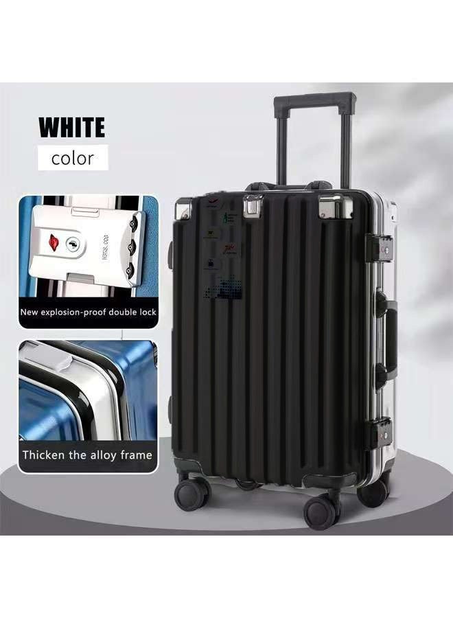 WEMART Lightweight Aluminum Frame Luggage Sets 20/24/28 3 Piece Suitcase PC ABS Hard Shell Lock No Zipper Black  Luggage Suitcase with 4 Quite 360 Degree Double Spinner Wheels  - Image 5