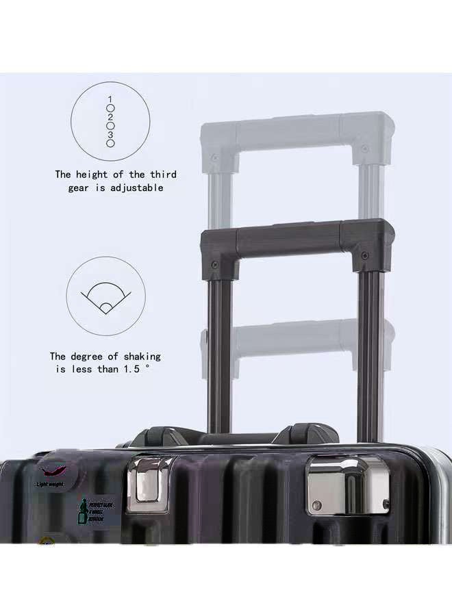 WEMART Lightweight Aluminum Frame Luggage Sets 20/24/28 3 Piece Suitcase PC ABS Hard Shell Lock No Zipper Black  Luggage Suitcase with 4 Quite 360 Degree Double Spinner Wheels  - Image 3