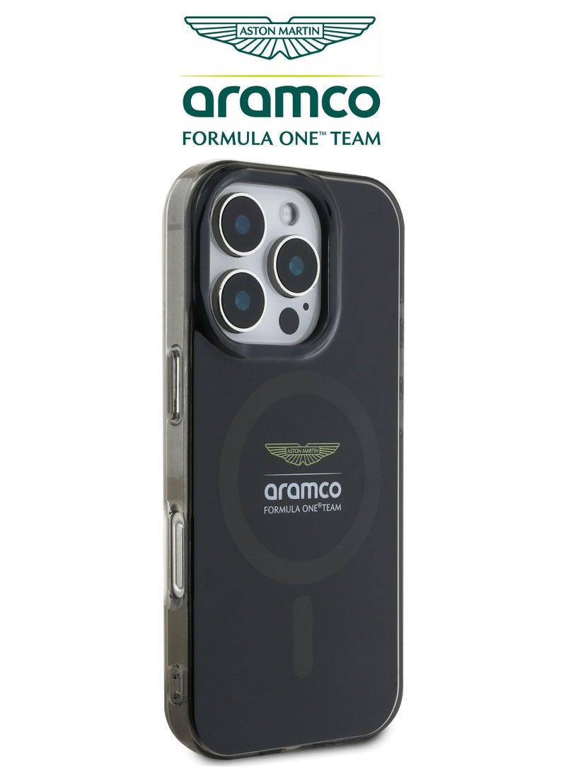 CG MOBILE iPhone 16 Pro Max case with strong back protection for the mobile phone. iPhone 16 Pro Max mobile phone case made of strong and luxurious PC/TPU. iPhone 16 Promax cover with a luxurious French design. Original cover iphone 16 Pro Max certified by the global brand Aston Martin (Aramco). Mobile iphone cover supports wireless charging MagSafe. Black - Image 4