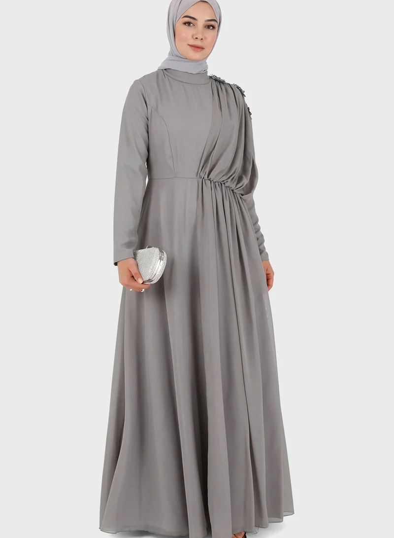 Tavin by Modanisa Mesh Tiered Dress