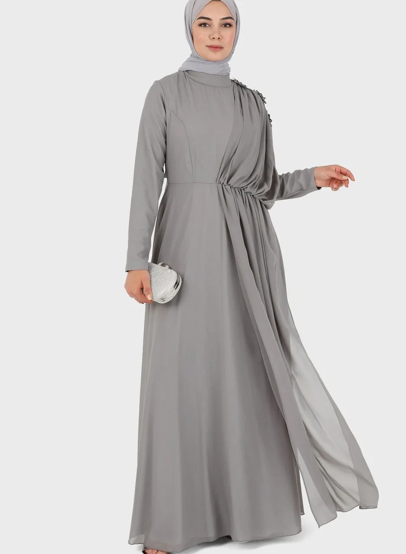 Tavin by Modanisa Mesh Tiered Dress