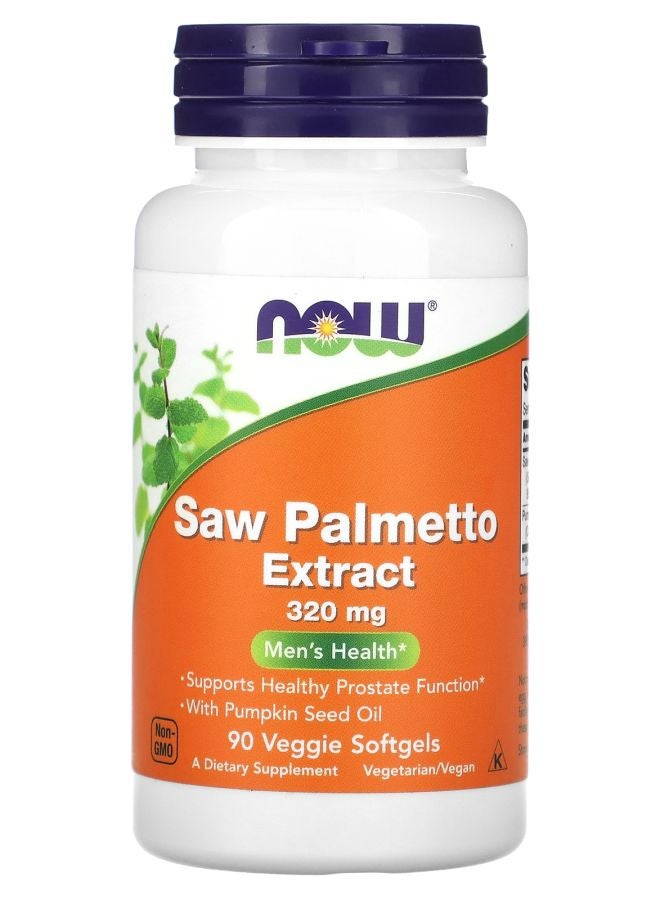 now Saw Palmetto Extract Men's Health 320 mg 90 Veggie Softgels