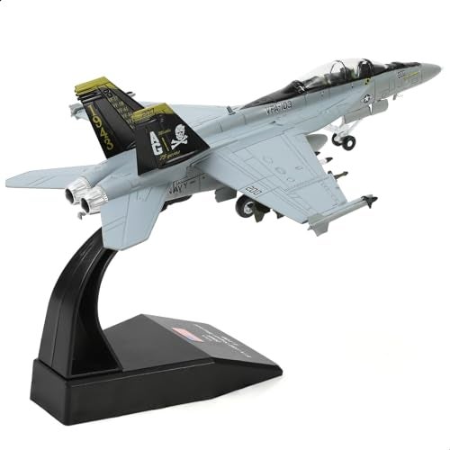 NUOTIE FA18 Super Hornet Diecast Metal Fighter Jet Model 1100 Scale Jolly Roger Squadron Replica Military Aircraft Collectible for Veterans and Aviation Enthusiasts - Image 1