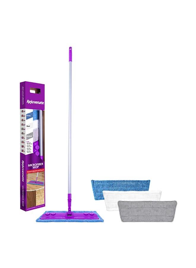 All Purpose Reusable Durable Microfiber Mop Kit Purple and Silver