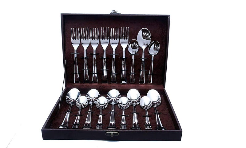 SHAPES Artic Premium Silver Stainless Steel Cutlery Set - 18 Pieces with Gift Box| Rust-Resistant, Dishwasher Safe, Elegant Design | Ideal for Home and Restaurant - Image 1