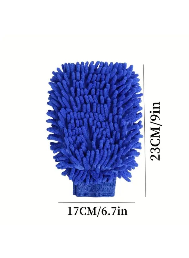 Random Color 1pc Double Sided Car Wash Glove Polyester Vehicle Cleaning Drying - Image 2