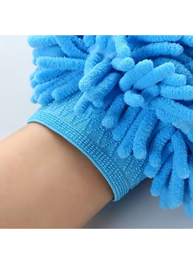 Random Color 1pc Double Sided Car Wash Glove Polyester Vehicle Cleaning Drying - Image 3