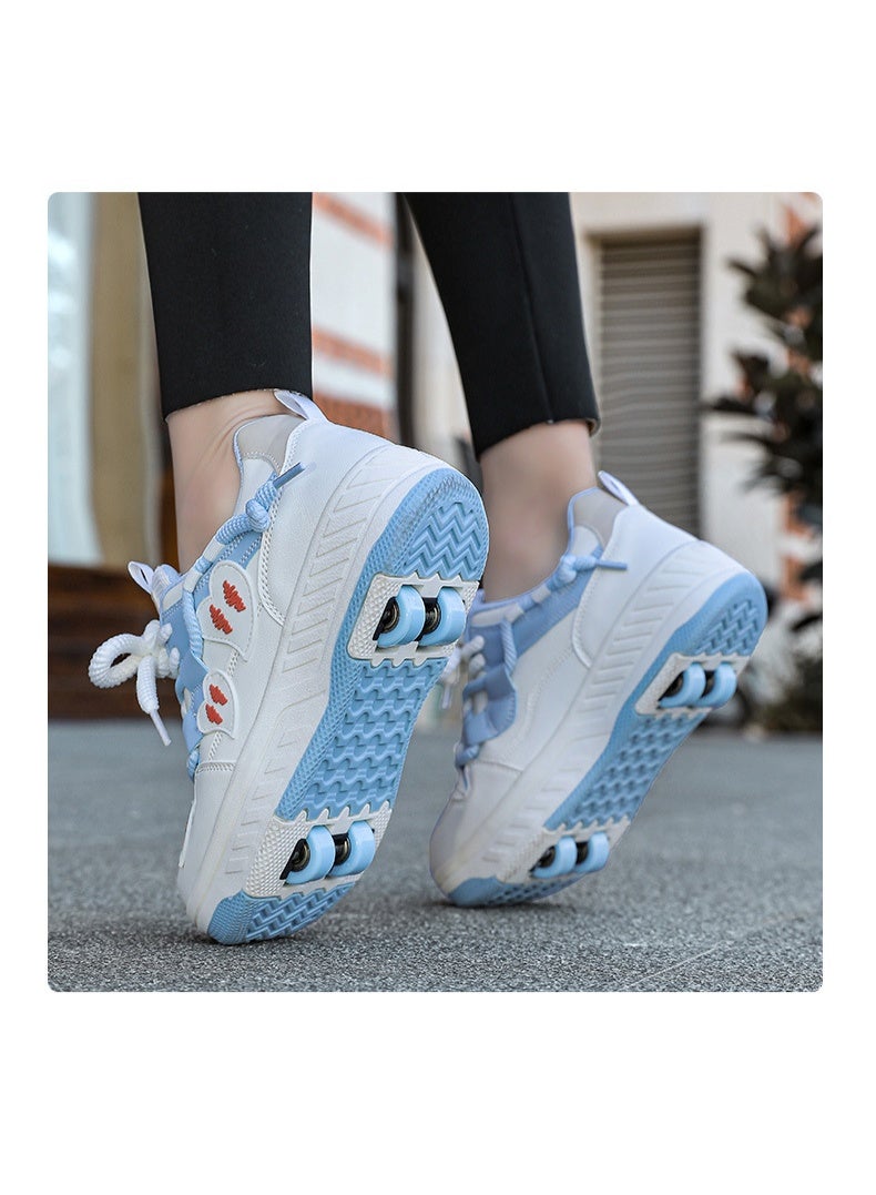 Loquat Kids Roller Skates Shoes 4 Wheels Roller Shoes Boys Girls Wheel Shoes Roller Sneakers Shoes for Beginner More Balanced - Image 2