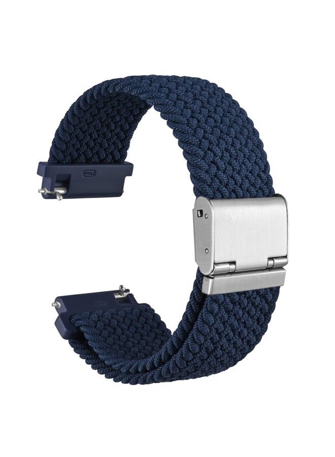 WOCCI 21mm Braided Nylon Watch Band for Men and Women, Quick Release, Silver Stainless Steel Buckle (Blue) - Image 1