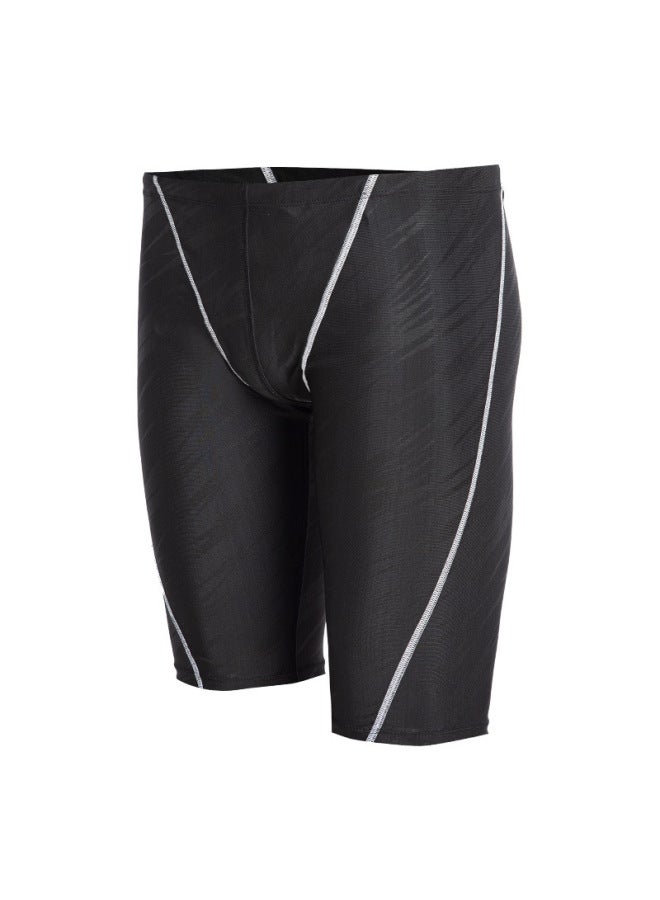 إسكدنيا سراويل سباحة للرجال 2023 مع قبعة سباحة تزيد من سراويل السباحة مريحة بطول الركبة من الشركات المصنعة بالجملة - اللون: أسود (H20) - - Image 1