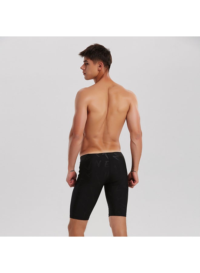 إسكدنيا سراويل سباحة للرجال 2023 مع قبعة سباحة تزيد من سراويل السباحة مريحة بطول الركبة من الشركات المصنعة بالجملة - اللون: أسود (H20) - - Image 5