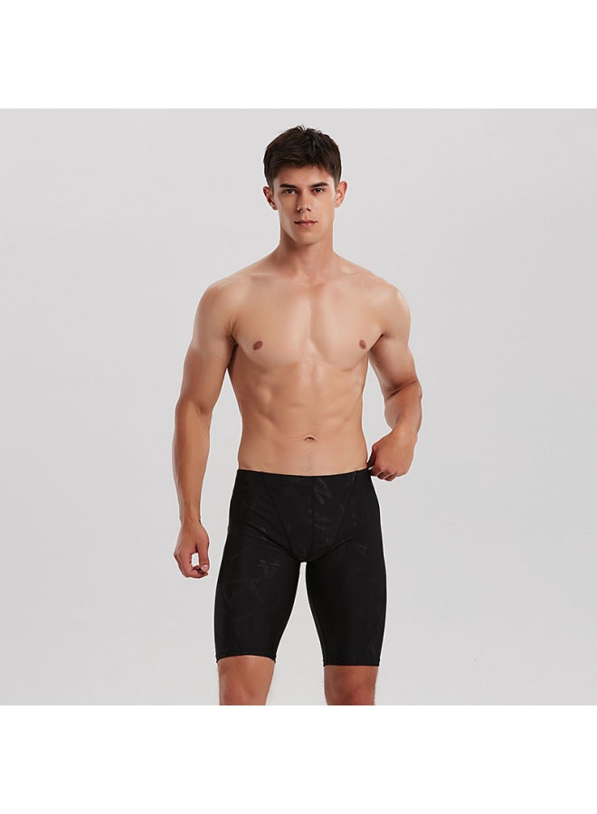 إسكدنيا سراويل سباحة للرجال 2023 مع قبعة سباحة تزيد من سراويل السباحة مريحة بطول الركبة من الشركات المصنعة بالجملة - اللون: أسود (H20) - - Image 3