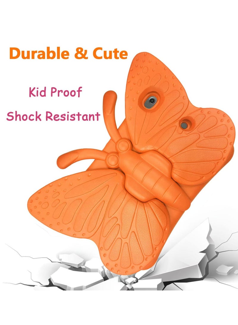 ELTRAZONE iPad 9th/8th/7th Generation Kids Case - Cute Butterfly Shockproof EVA Foam Super Protection Stand Cover for iPad 10.2" (2021, 2020, 2019) and iPad Air 3/Pro 10.5" - Orange - Image 3