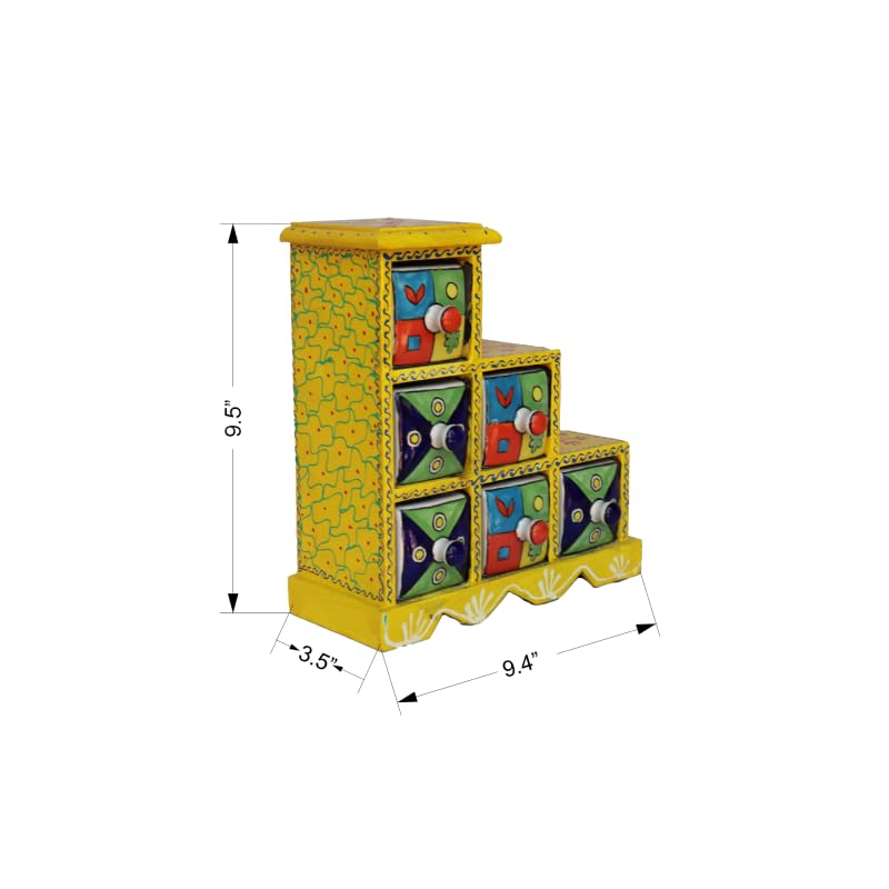 ^Kumudshree^ Kumudshree Rajasthani Painted Wooden Utility Box  - Image 2