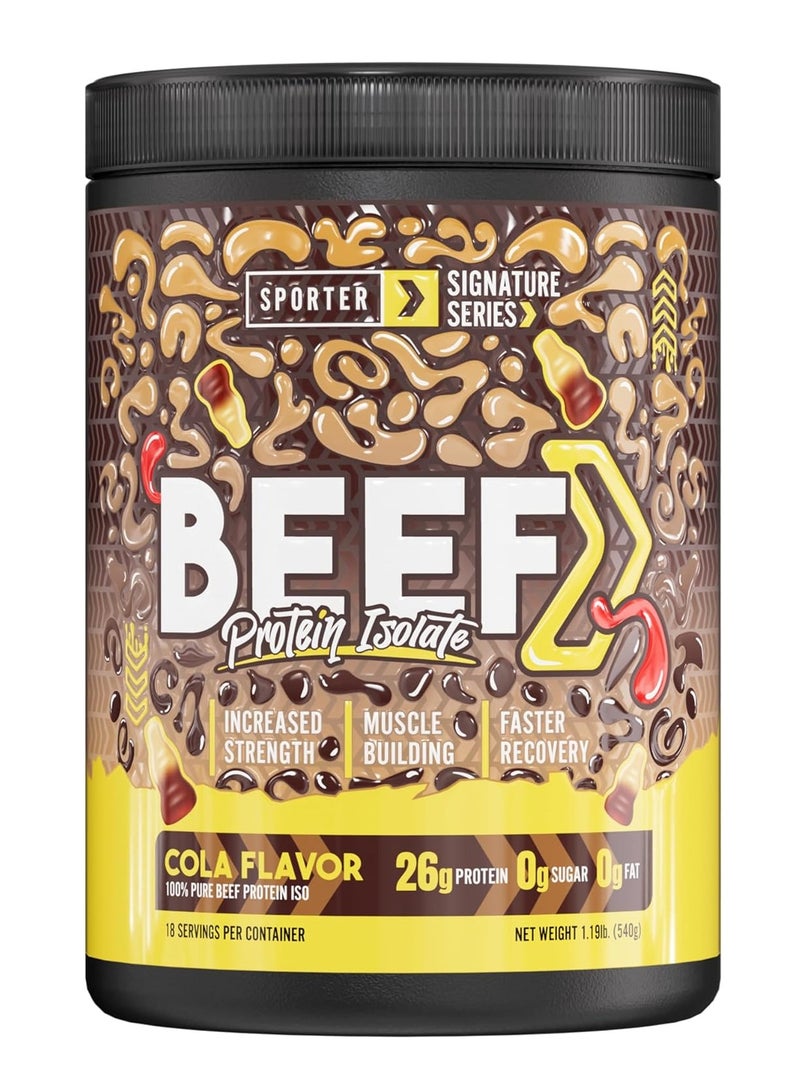 سبورتر بروتين لحم بقري معزول بنكهة الكولا، ٥٤٠ غرام | مسحوق بروتين لحم بقري مُحلل غني بالأحماض الأمينية ومحتوى عالٍ من البروتين - Image 1