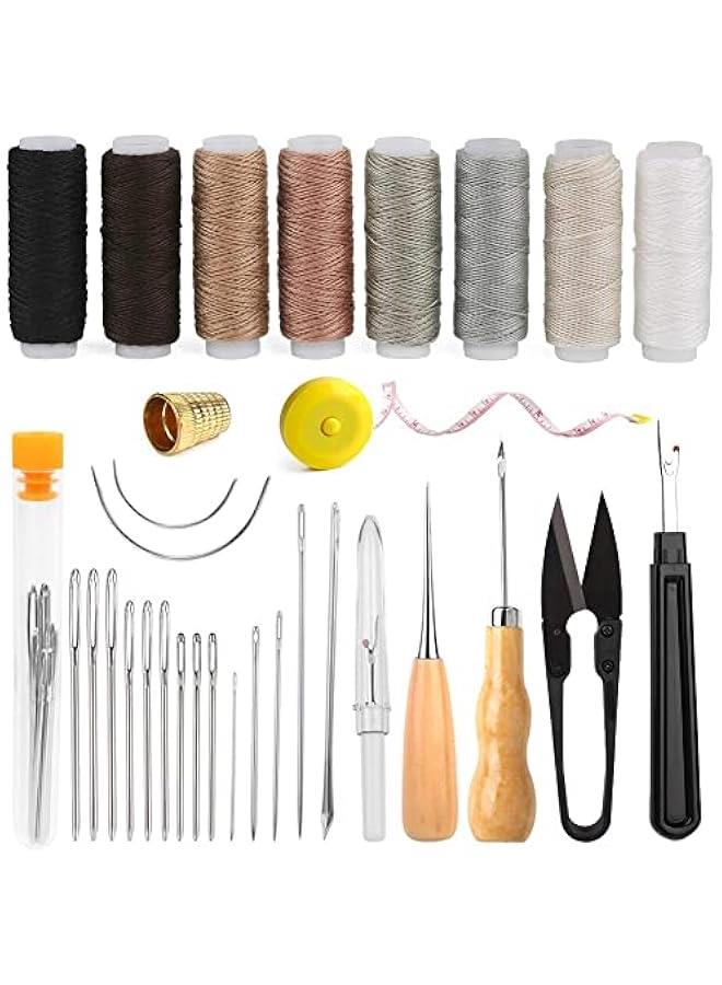 Arabest Upholstery Repair Sewing Kit Heavy Duty Sewing Kit with Awl Tools, Seam Ripper, Hand Stitching Needles, Upholstery Thread, Leather Craft Tool Kit for Shoes Sofa Tent Carpet Leather Craft DIY - Image 1
