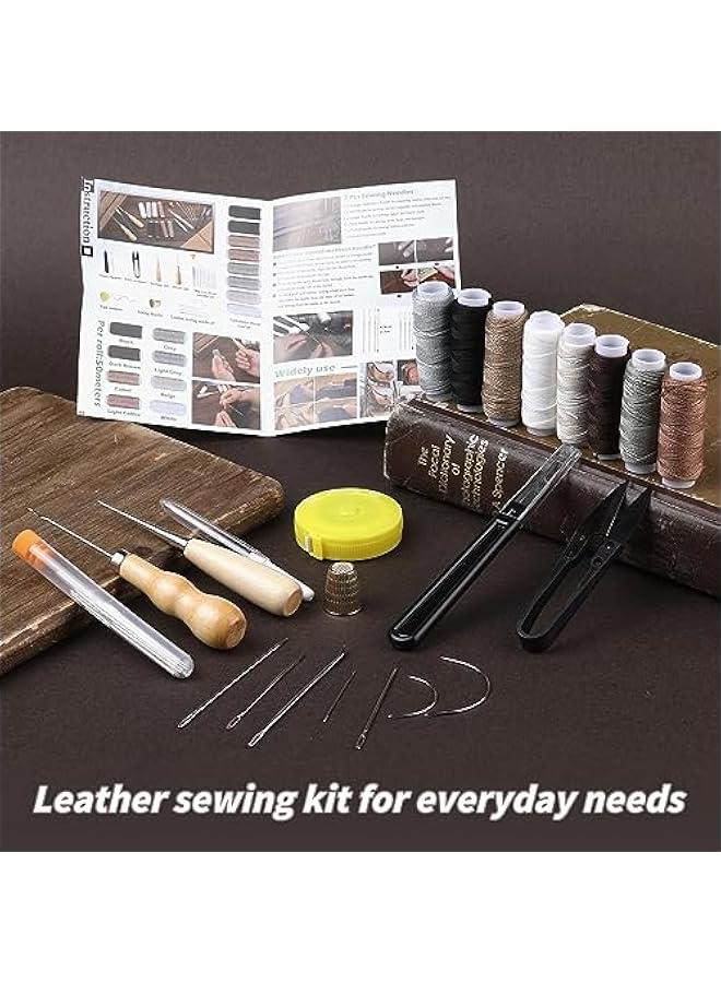 Arabest Upholstery Repair Sewing Kit Heavy Duty Sewing Kit with Awl Tools, Seam Ripper, Hand Stitching Needles, Upholstery Thread, Leather Craft Tool Kit for Shoes Sofa Tent Carpet Leather Craft DIY - Image 4
