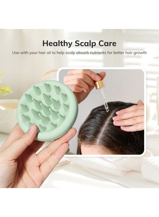 Sndyi Silicone Scalp Massager Shampoo Brush, Hair Scrubber with Soft Silicone Bristles, Scalp Scrubber/Exfoliator for Dandruff Removal, Wet Dry Scalp Brush for Hair Growth & Scalp Care, Mint Green - Image 4
