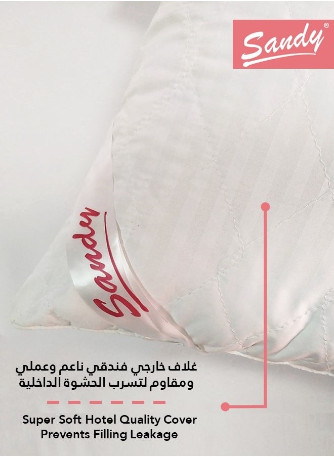 Sandy Comfort Sleeping Bed Pillow 1 Piece, Simple Hotel Design, Filling 1.2 Kg, Size 50 X 75 cm  - Image 2
