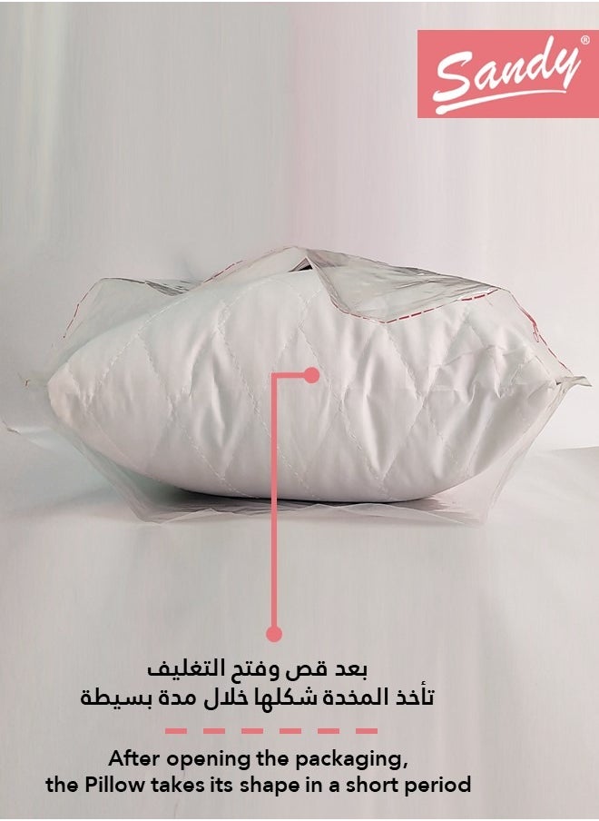 Sandy Comfort Sleeping Bed Pillow 1 Piece, Simple Hotel Design, Filling 1.2 Kg, Size 50 X 75 cm  - Image 5