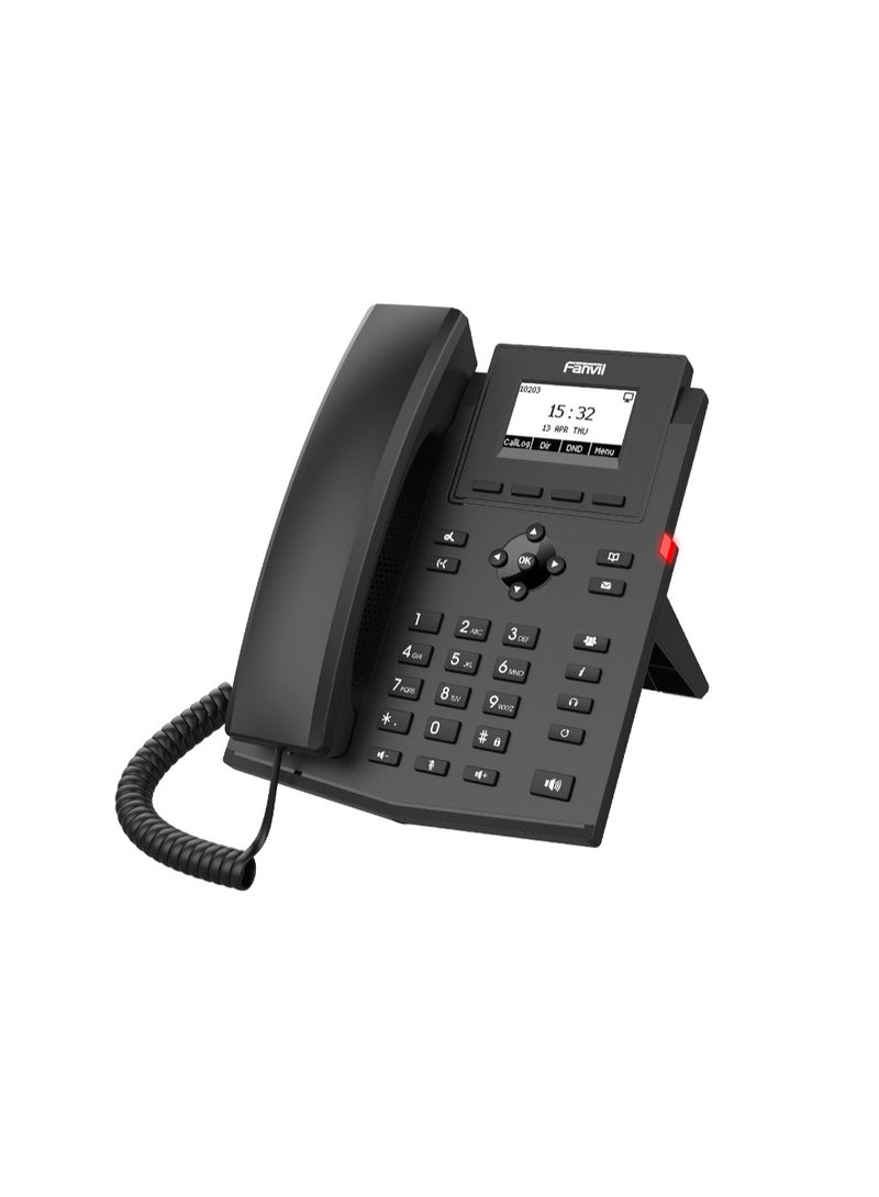 فانفيل Fanvil X301G Entry Level IP Phone, 2.3-inch 132x64 pixel dot-matrix display, supporting 2 SIP lines and 6-way audio conference - Image 2