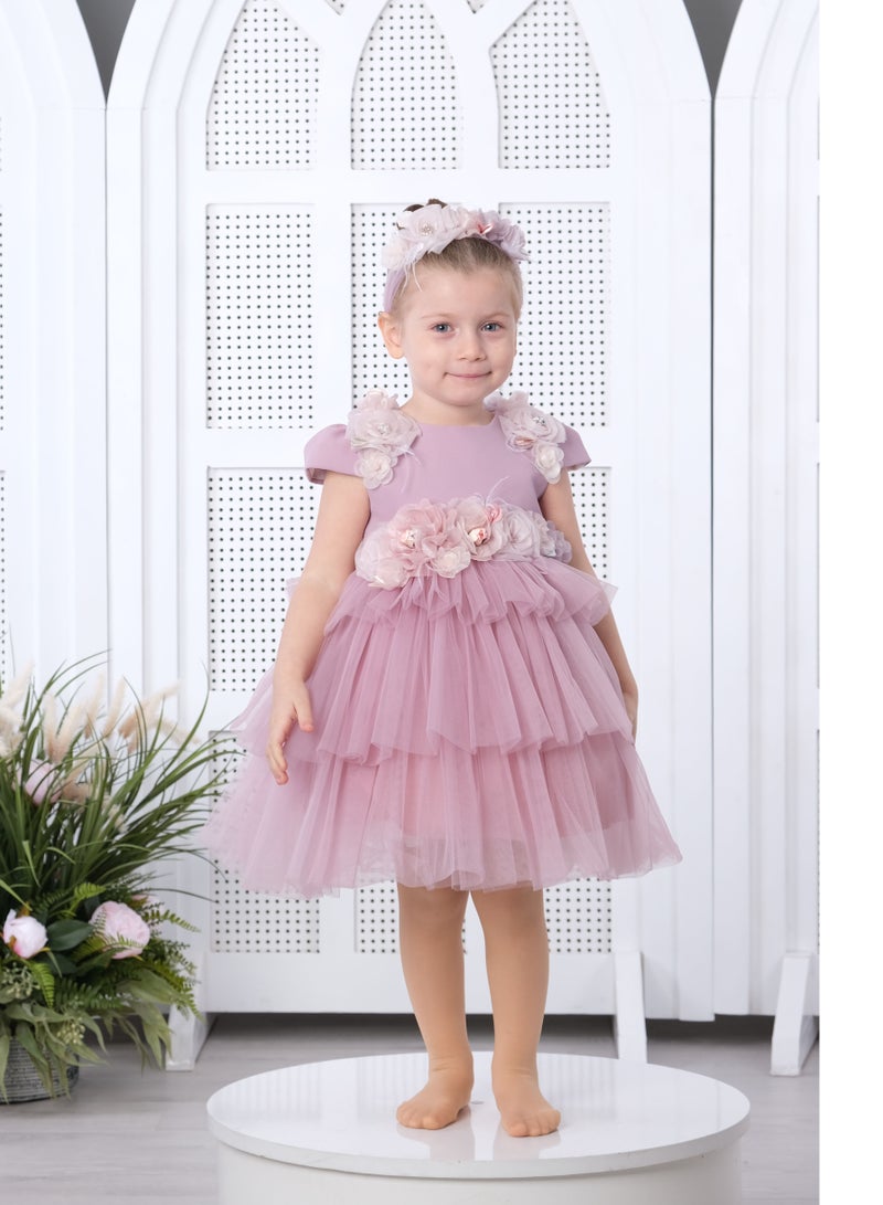 فيا بامبينو فستان للأطفال باللون الأرجواني (ليلاك) - موديل 3154 - Image 1