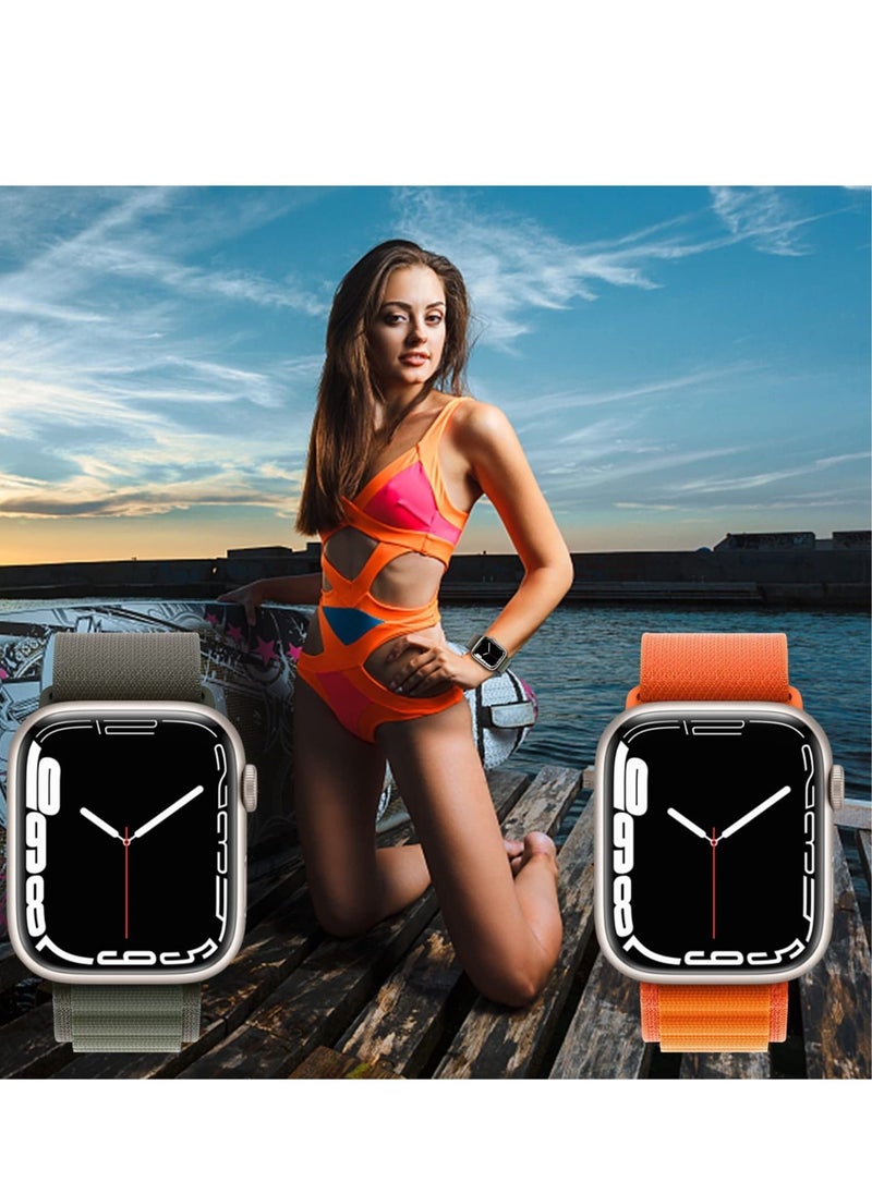 Sweet seven - 4 Pack Alpine Loop Bands for Apple Watch Ultra/SE/Series 8-1 - Adjustable Nylon Strap with Titanium G-Hook - Sweat & Water Resistant - Image 1