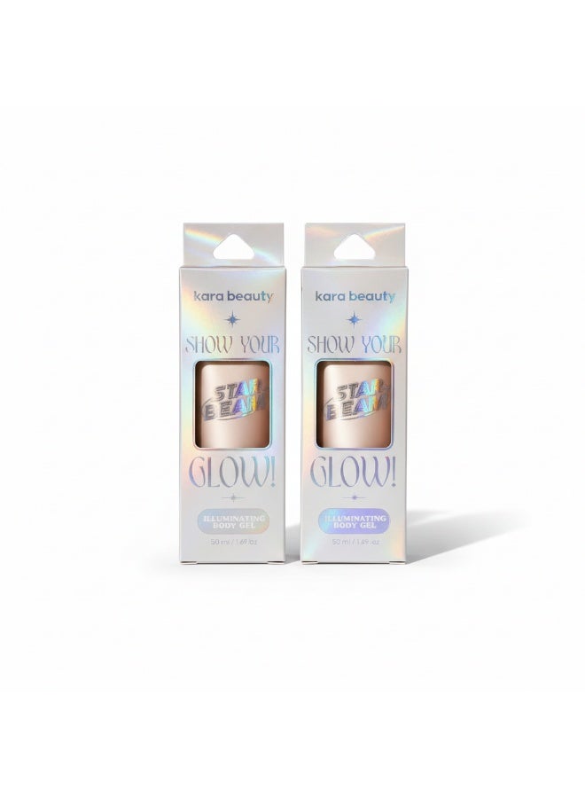Kara Beauty Shimmering Body Gel – Pearl Glow – Star Beam 01 – 2 Pieces - Image 1