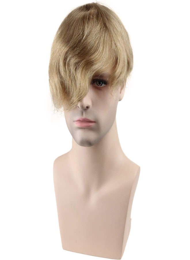 Voloria Men's Toupee 10x8inch European Human Hair Swiss Mono Lace Thin Skin Hairpiece Hair Replacement System for Men #21 Ash Blonde Color - Image 2