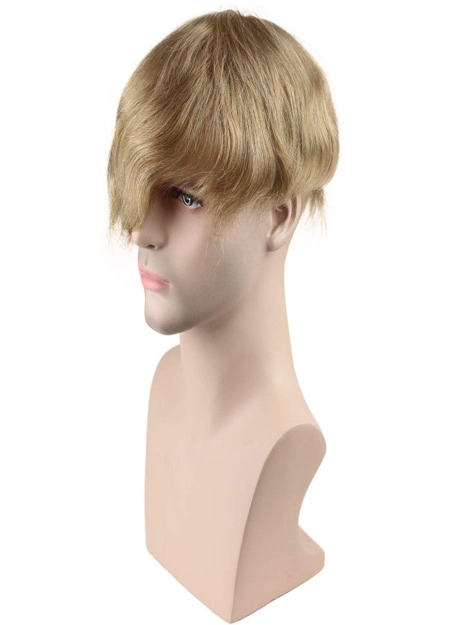 Voloria Men's Toupee 10x8inch European Human Hair Swiss Mono Lace Thin Skin Hairpiece Hair Replacement System for Men #21 Ash Blonde Color - Image 3