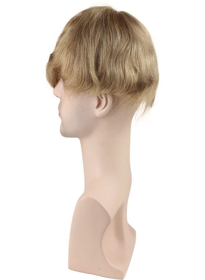 Voloria Men's Toupee 10x8inch European Human Hair Swiss Mono Lace Thin Skin Hairpiece Hair Replacement System for Men #21 Ash Blonde Color - Image 4