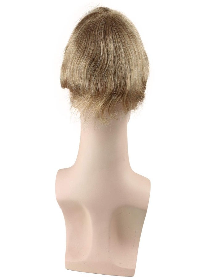 Voloria Men's Toupee 10x8inch European Human Hair Swiss Mono Lace Thin Skin Hairpiece Hair Replacement System for Men #21 Ash Blonde Color - Image 5