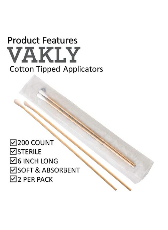 Vakly 200 Sterile Cotton Tipped Applicators 6’’ - Long 6 inch Wooden Medical Cotton Tip Applicator Swabsticks with Shaft and Soft Swabs for Location Application, Cleaning, Crafts and More  - Image 5