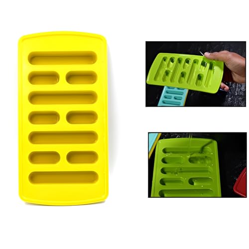 Oblivion Ice Cube Trays with Easy Release Base | Plastic 10 Flexible Silicone Bottom Trays | ice Tray | ice Cream Moulds for Freezer| Multicolor Stackable Whiskey Bar Ice Cube | (Pack of 4) - Image 4