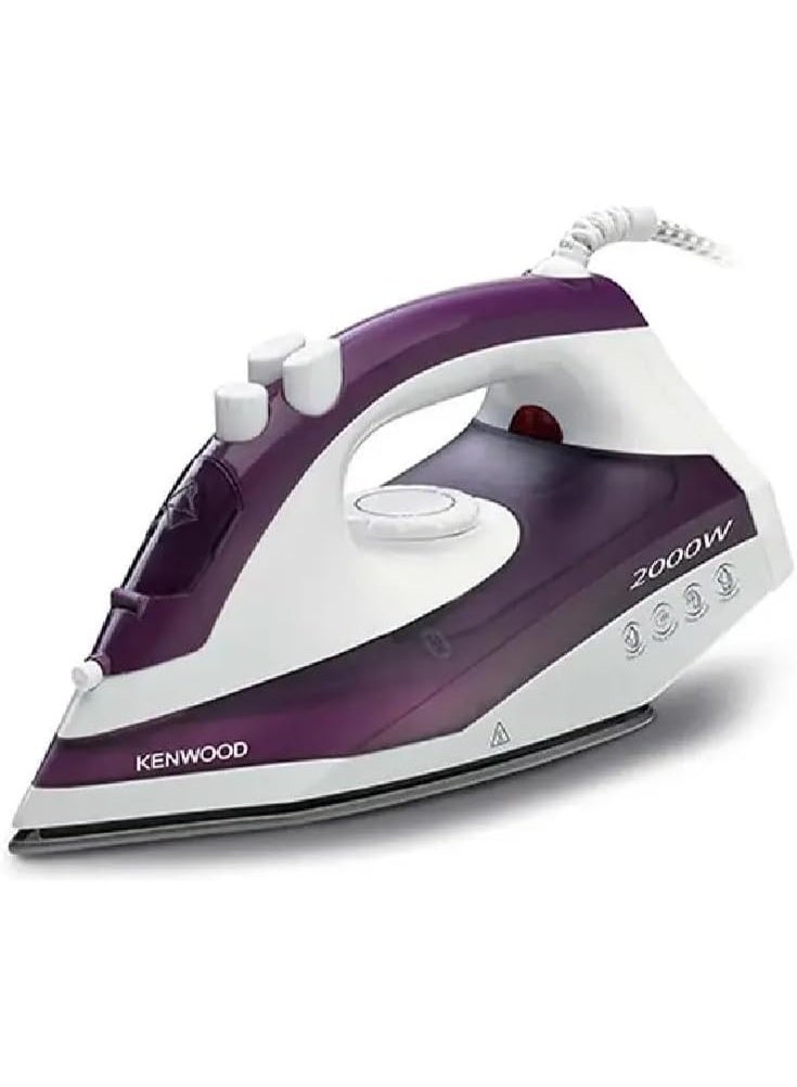 كينوود Kenwood Non-Stick Teflon Soleplate Steam Iron with Vertical Steam 2000W, Purple – STP46.000WP 250 ml 2000 W STP46 purple - Image 1